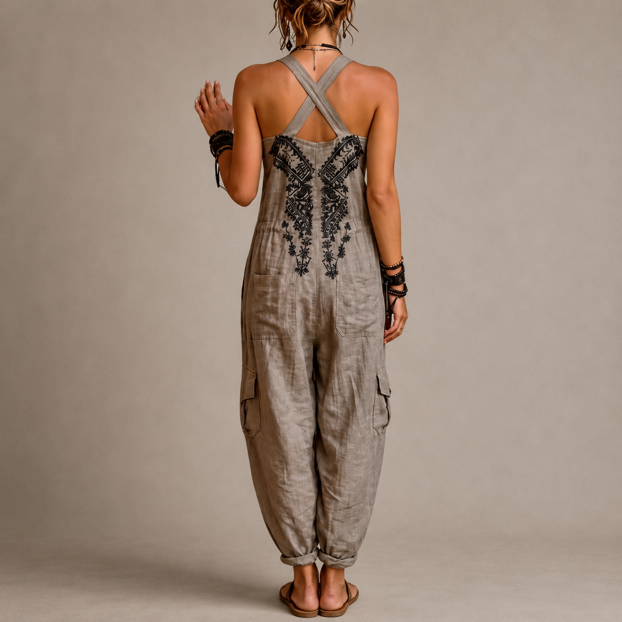 Colombine | Boho-Latzoverall mit Haremsschnitt