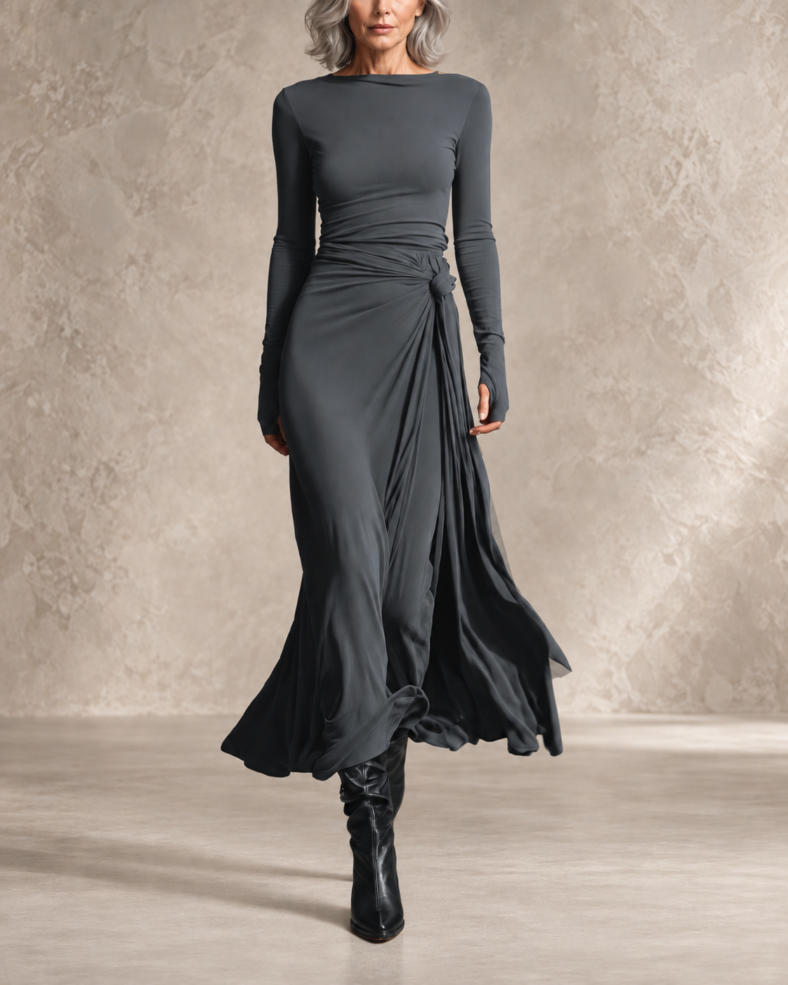 YASMINA | MAXIKLEID MIT SEITLICHER BINDUNG