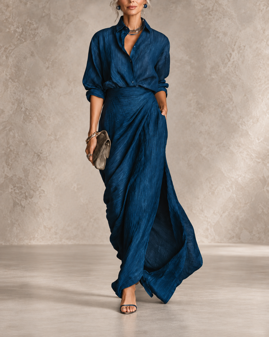 ISMERIA | PLISSIERTES MAXI-ENSEMBLE