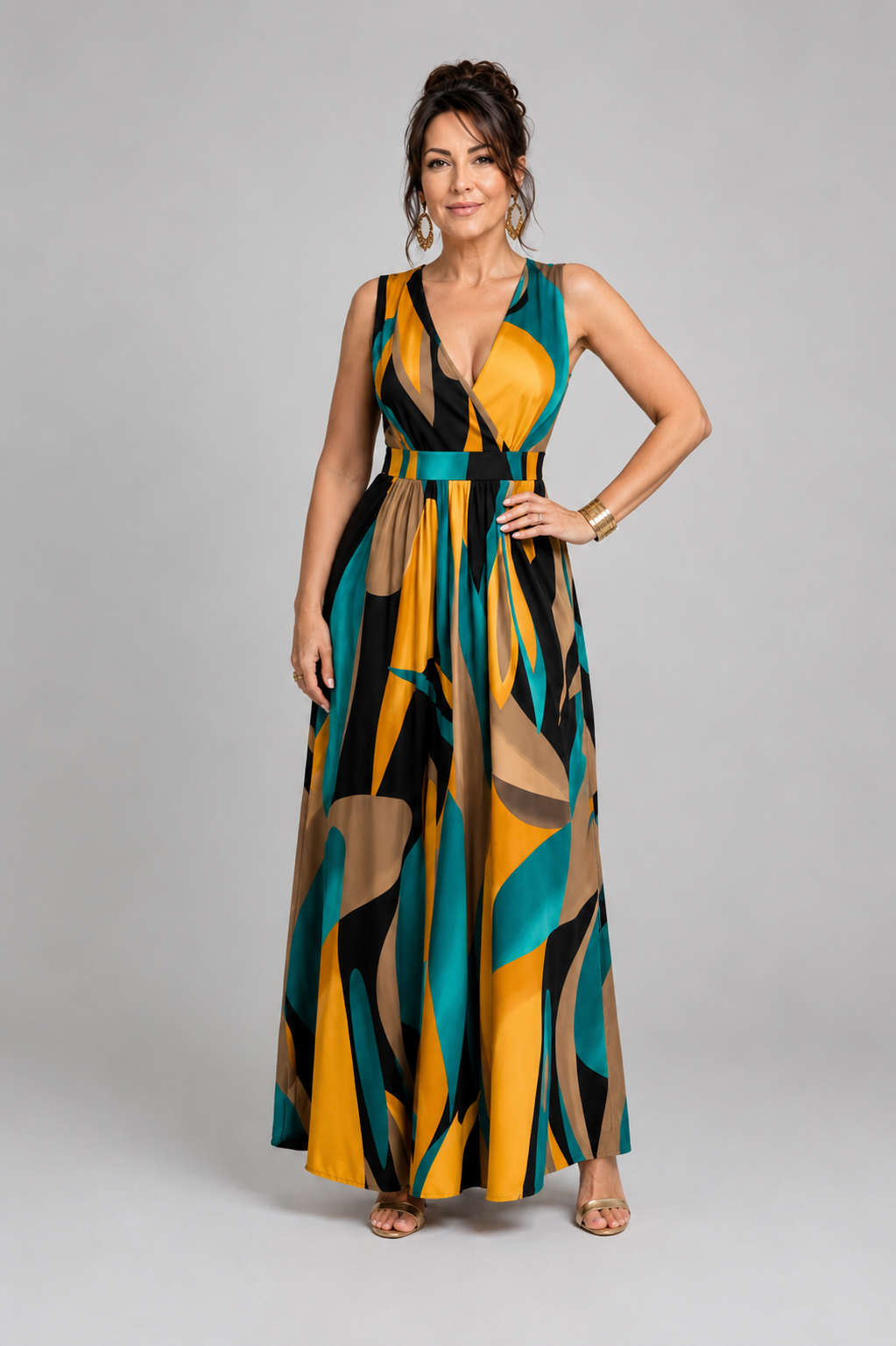 Zélia | Empire-Maxikleid mit V-Ausschnitt