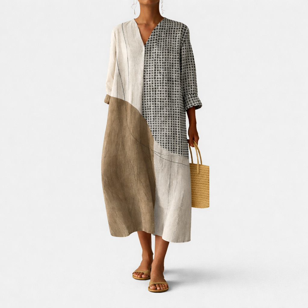 Emma™ | Elegantes gestreiftes Kleid