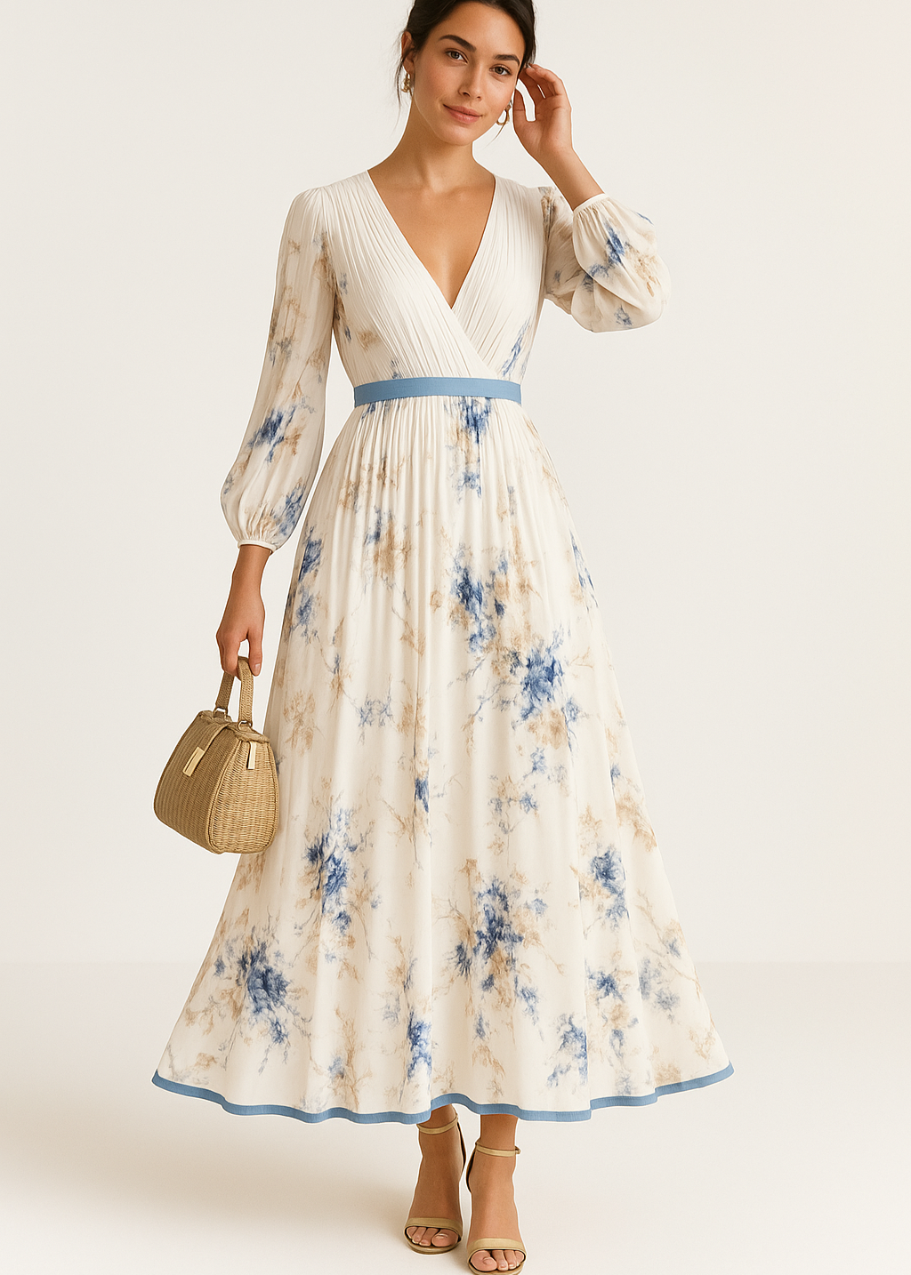 Paz™ | Florales plissiertes Maxikleid Zeitlos