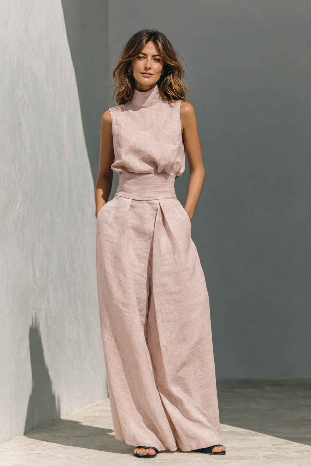 Maria | Minimalistisches Set aus Baumwolle und Leinen