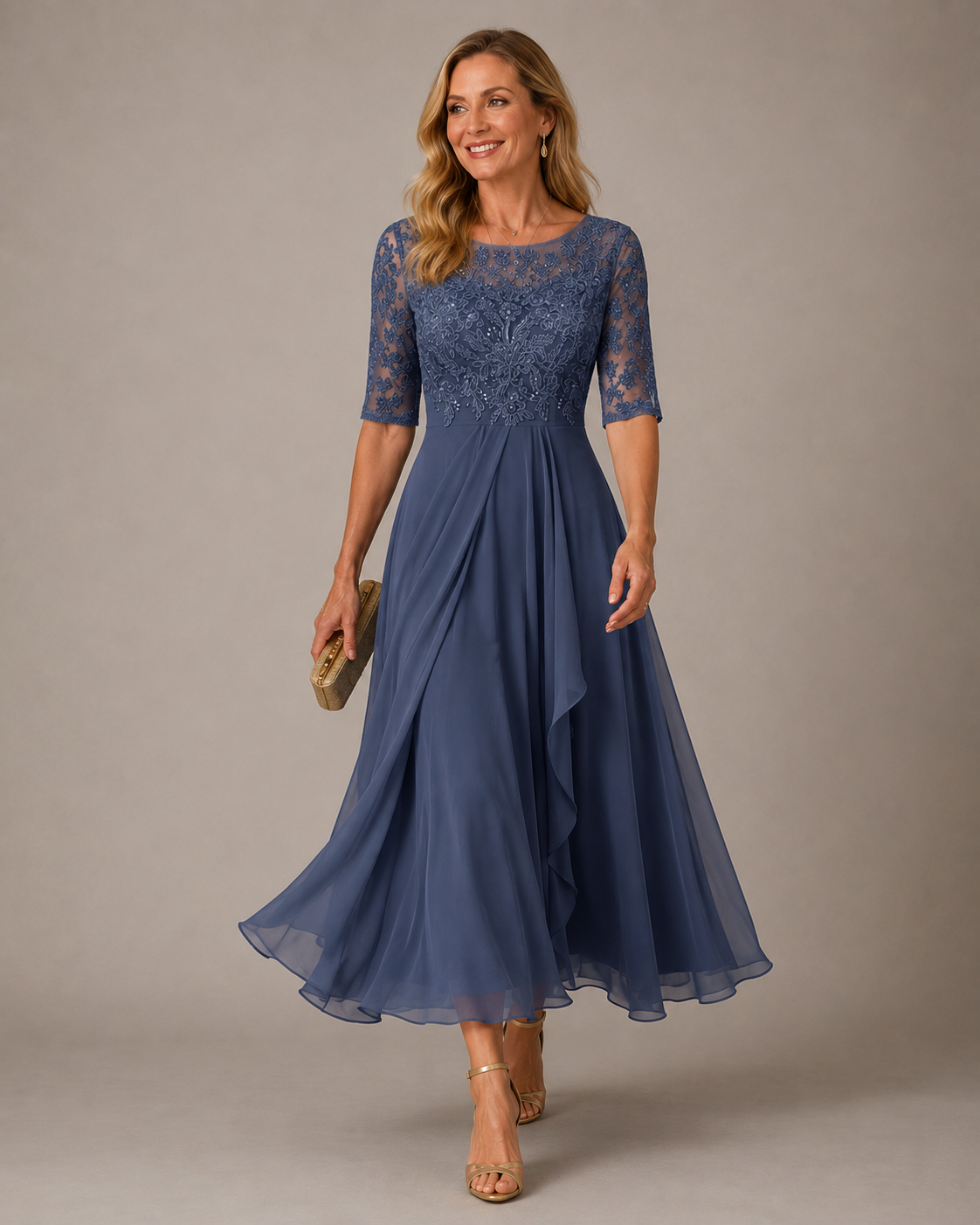 Rose | Schmeichelhaftes Spitzen-Midikleid