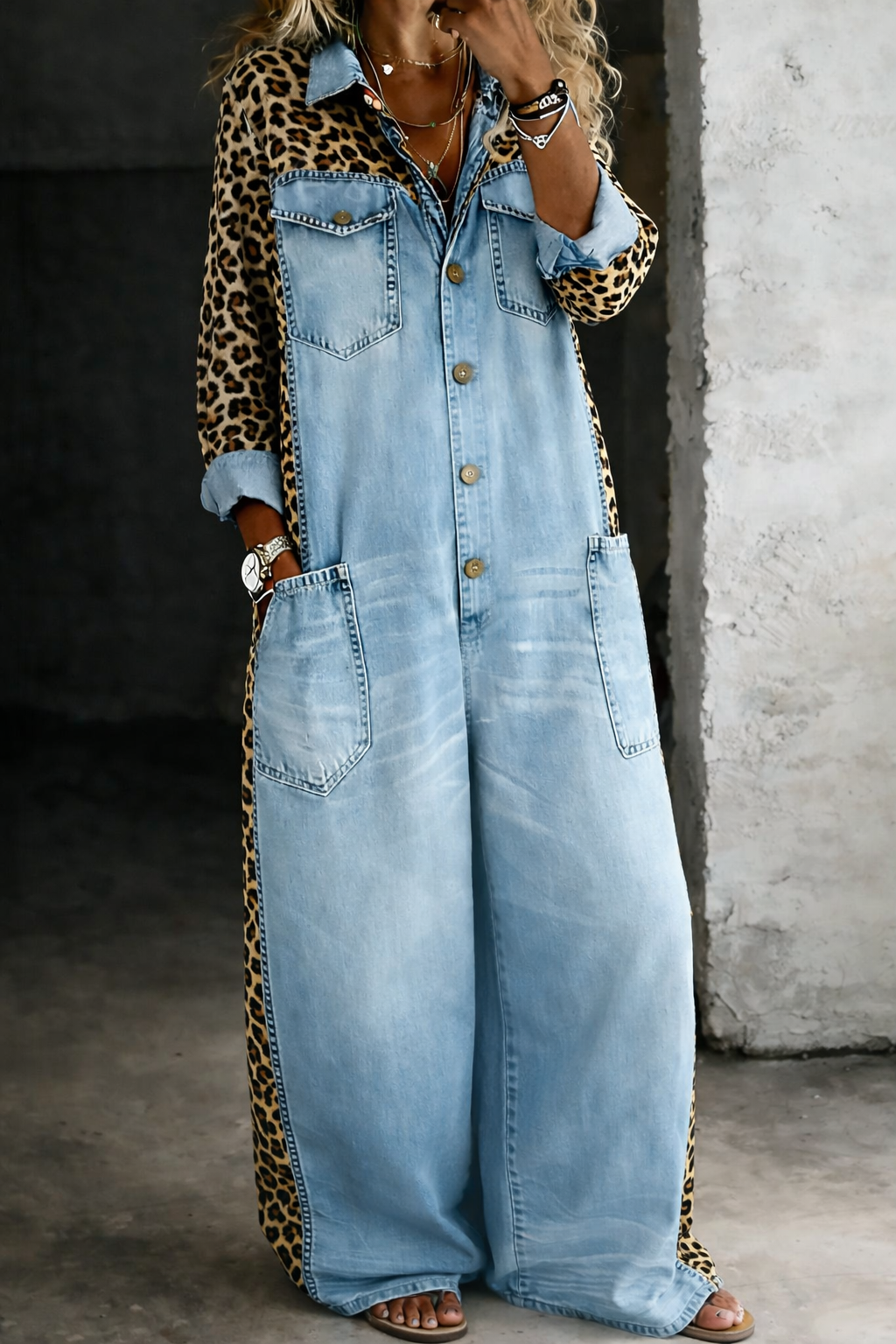 Amanda | Einteiliger Denim-Shirt-Overall