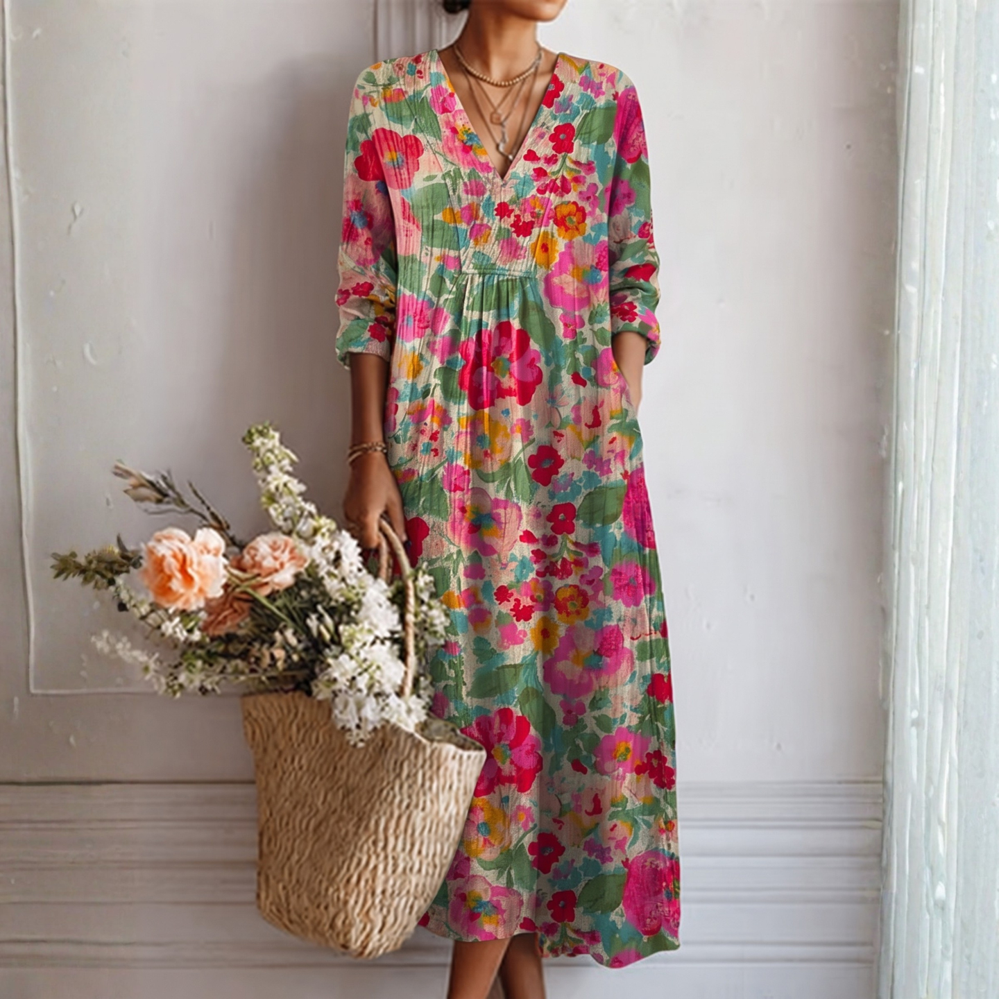 Rosa™ | Elegantes florales Kleid