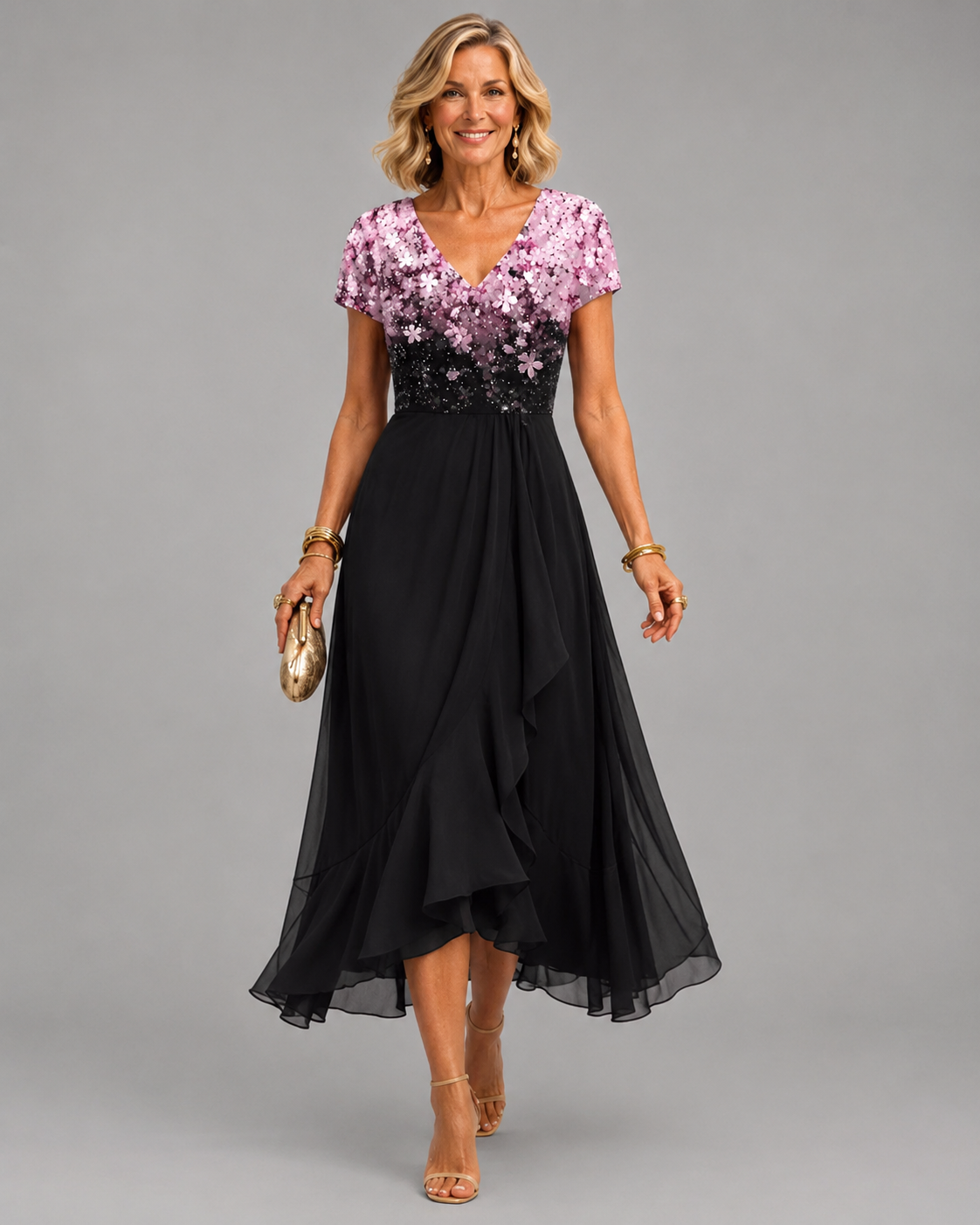 Elisandra™ | Elegantes Kleid mit Spitzen-Patchwork