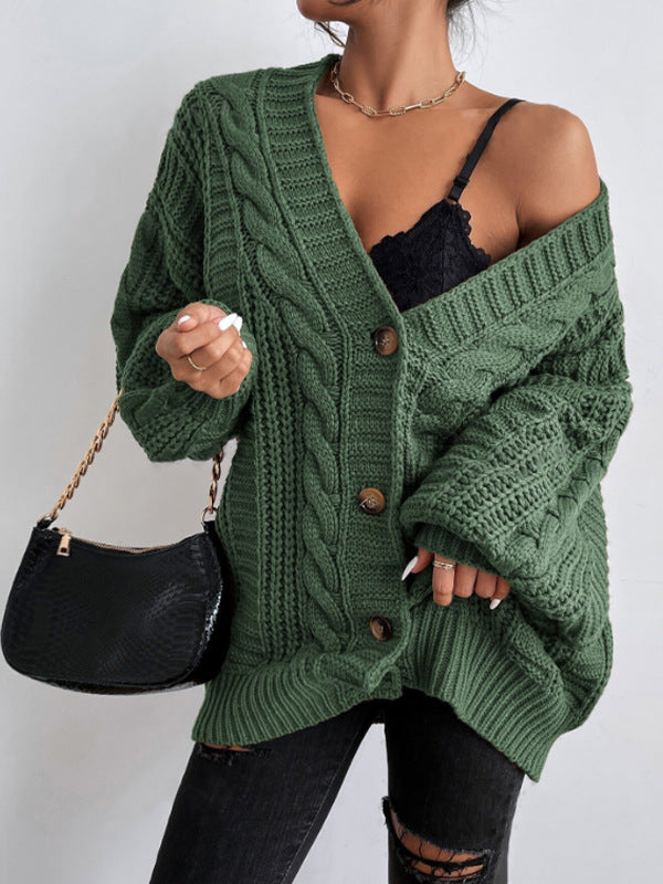 Oversize-Zopfstrick-Cardigan