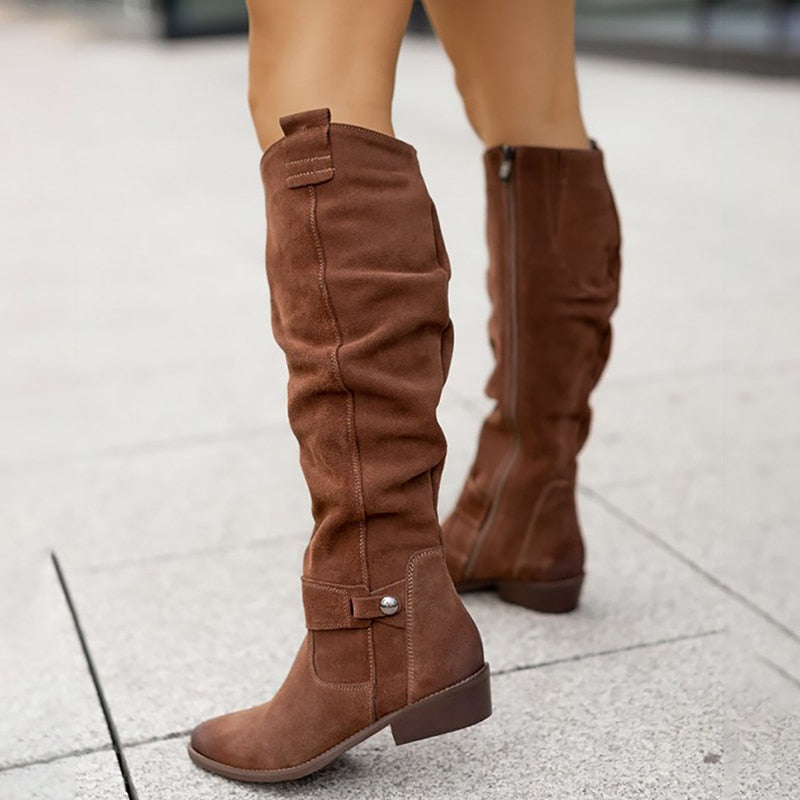 Linda – Bequemi und warmi Wildlederstiefel für Fraue