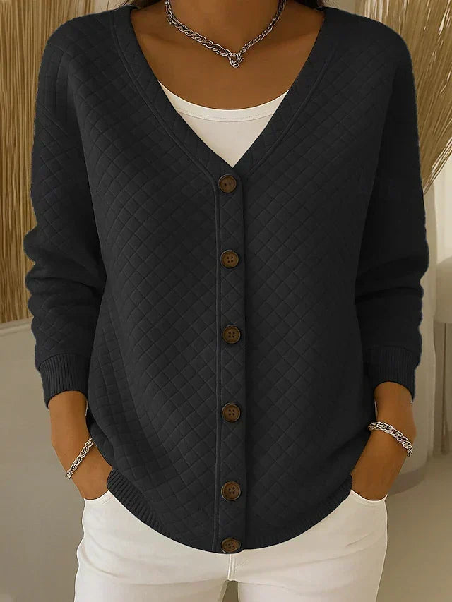 Leonor | Gesteppte Strickjacke mit Knöpfen