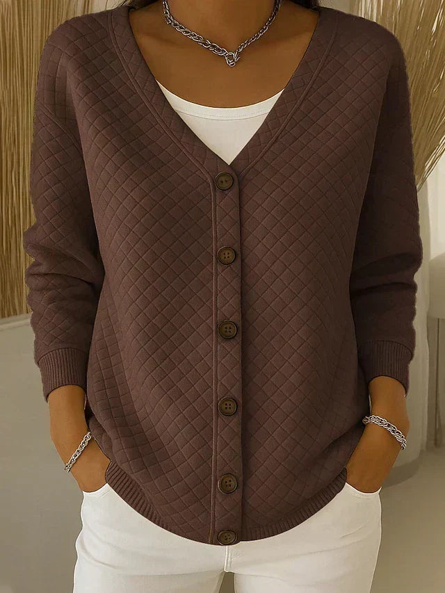 Leonor | Gesteppte Strickjacke mit Knöpfen