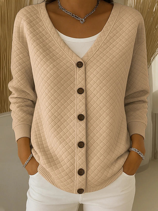 Leonor | Gesteppte Strickjacke mit Knöpfen