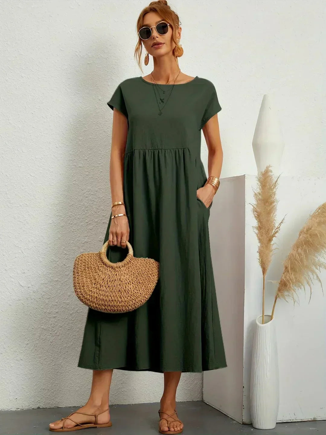 Ursina™ | Midikleid aus fließendem Stoff