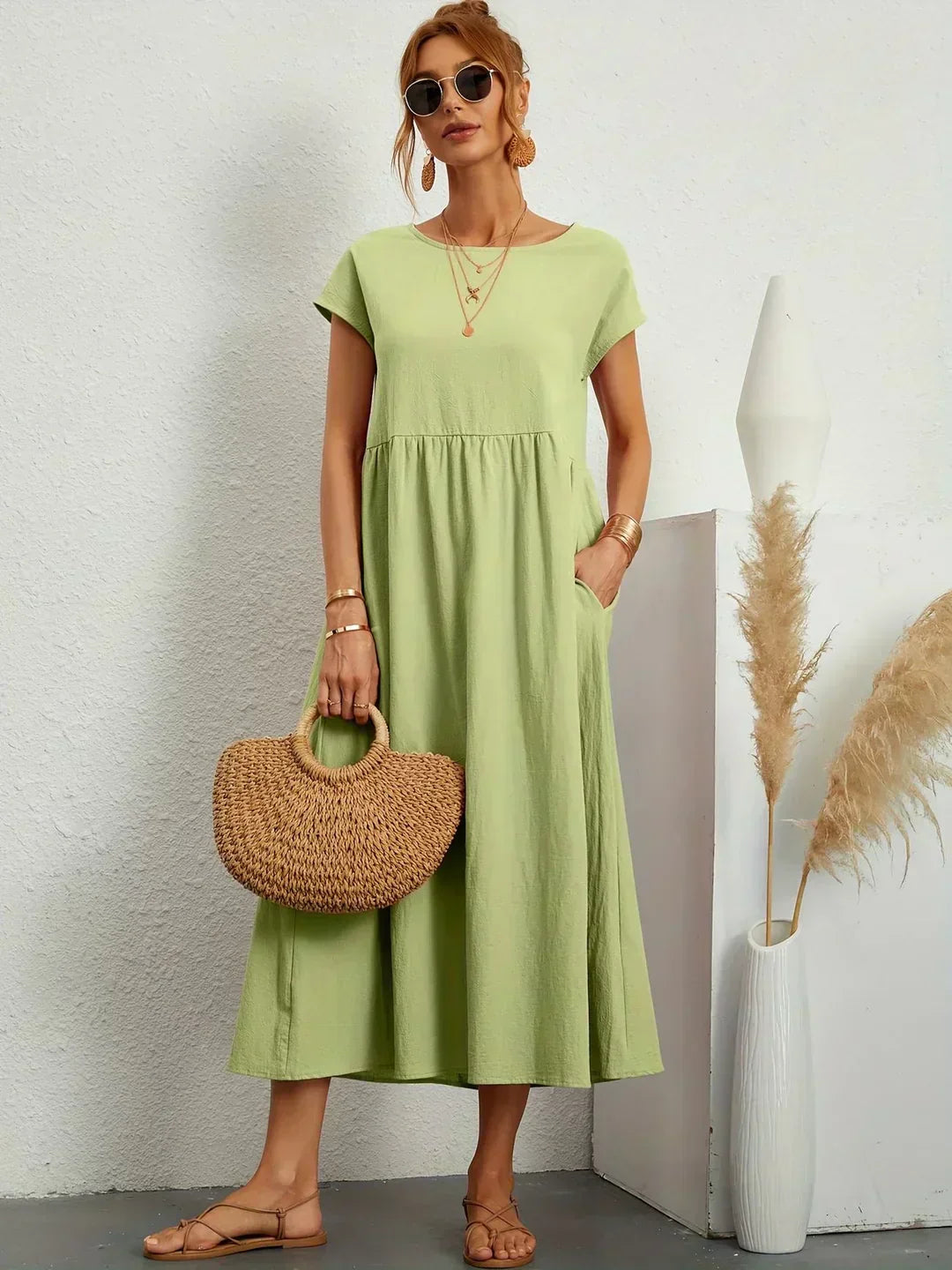 Ursina™ | Midikleid aus fließendem Stoff