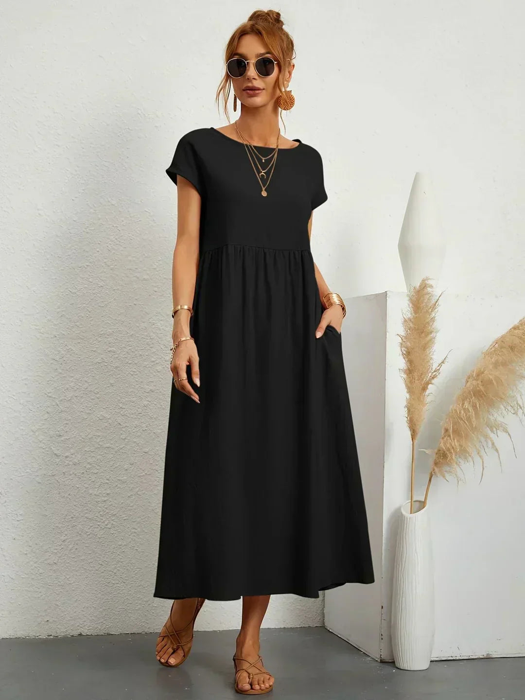 Ursina™ | Midikleid aus fließendem Stoff