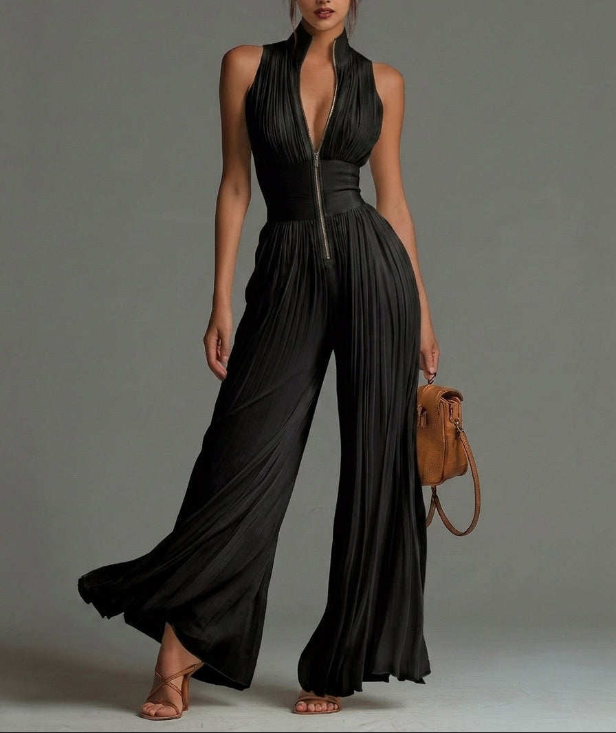 Élan – Skulpturaler Plissee-Jumpsuit