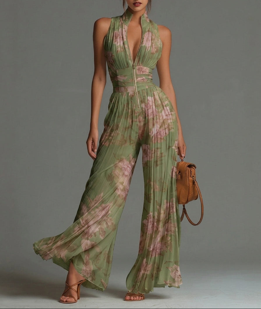 Élan – Skulpturaler Plissee-Jumpsuit