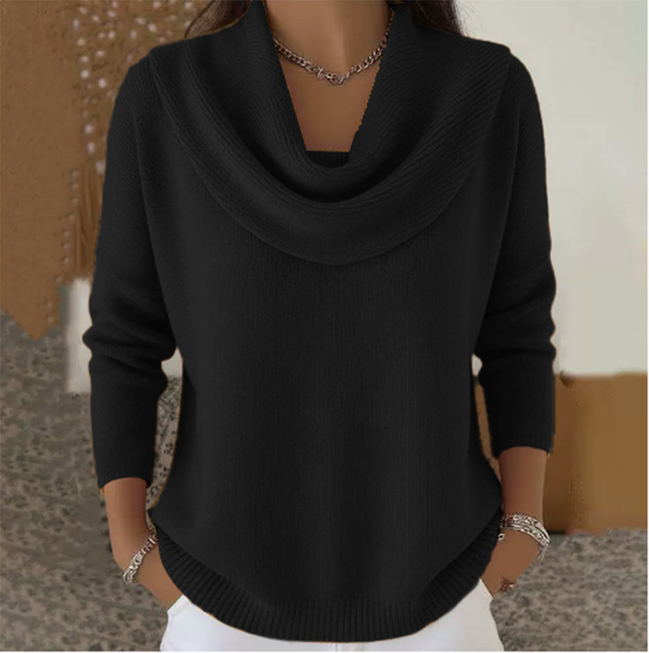 Julia | Pullover mit Wasserfallkragen