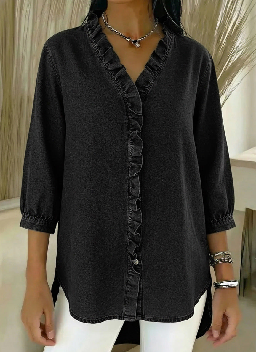 Elvaria™ – Elegante Bluse mit Rüschendetails