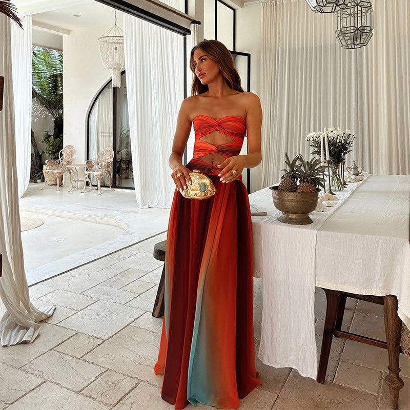 Laney | Trägerloses Langes Kleid