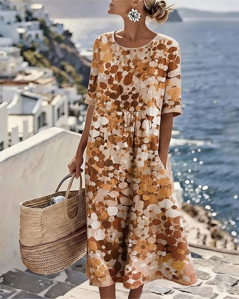 Elena™ | Elegantes geblümtes Sommerkleid in Midi-Länge