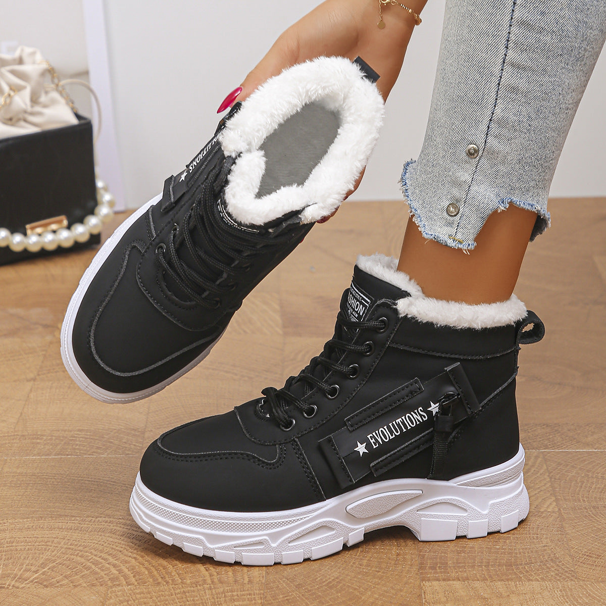 Elina – Gefütterte Winter-Boots mit Chunky-Sohle