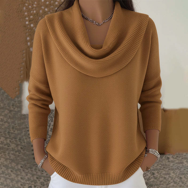 Julia | Pullover mit Wasserfallkragen