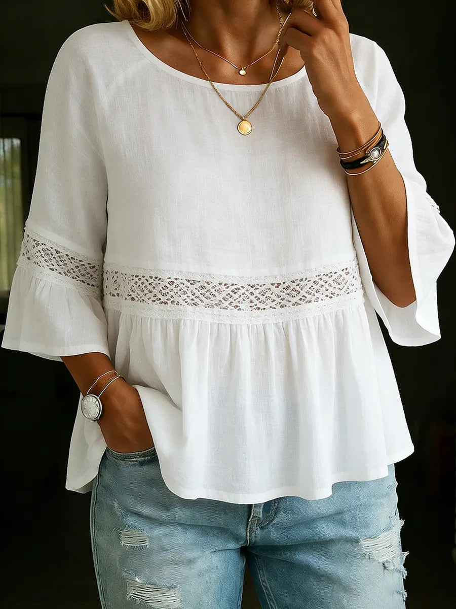 Leonie™ | Feminine Bluse mit Spitze