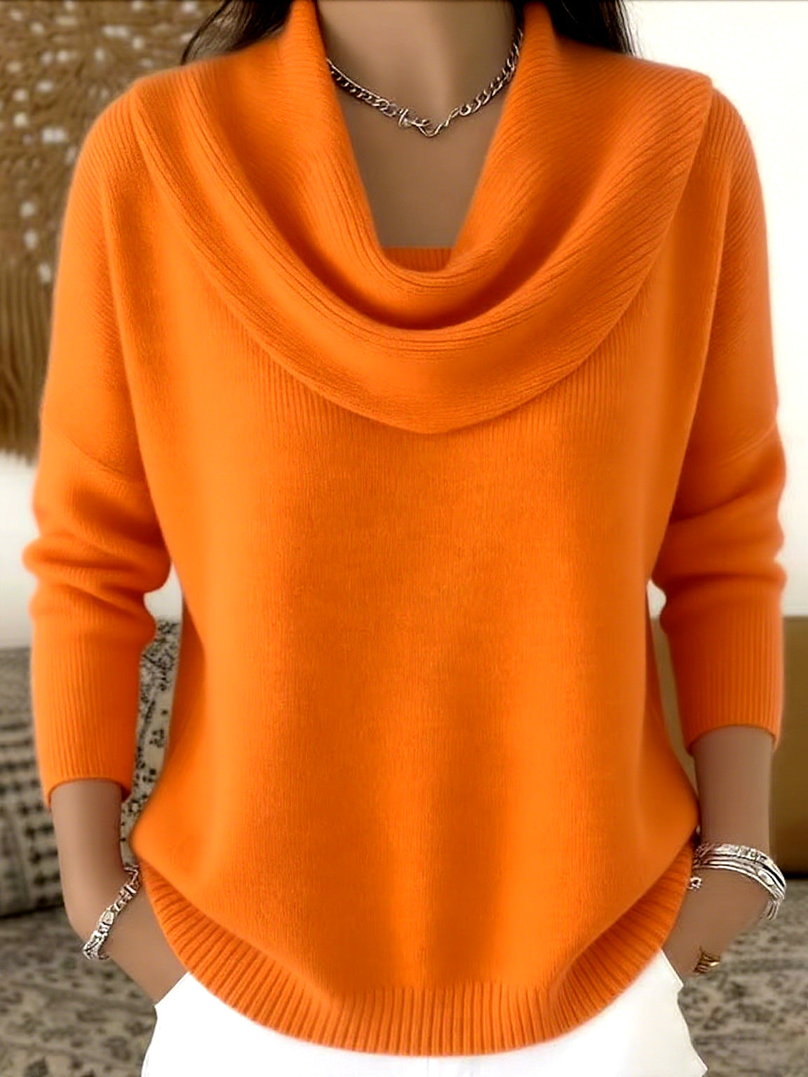 Julia | Pullover mit Wasserfallkragen