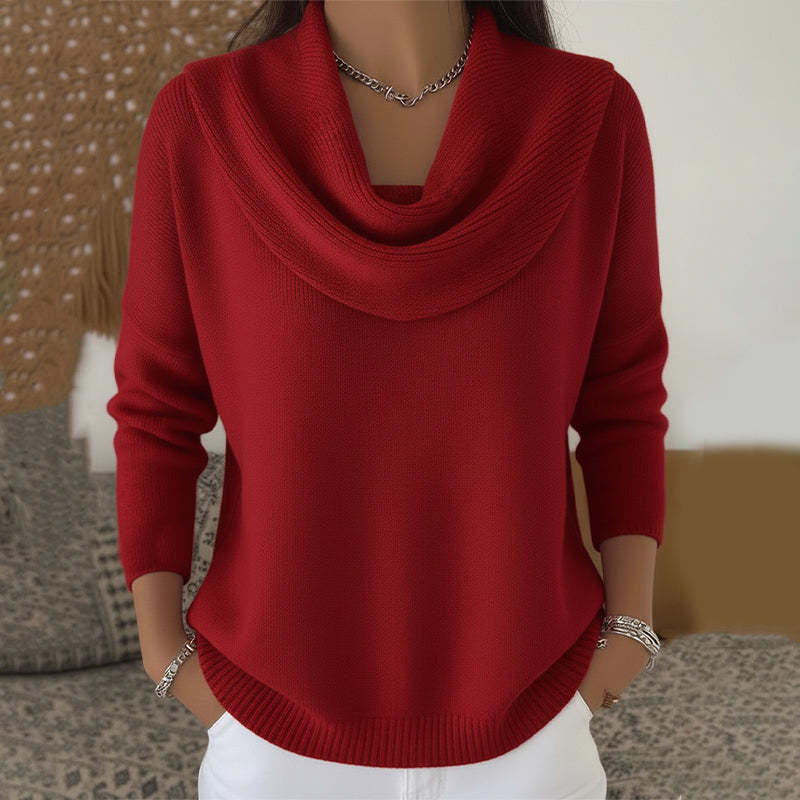 Julia | Pullover mit Wasserfallkragen
