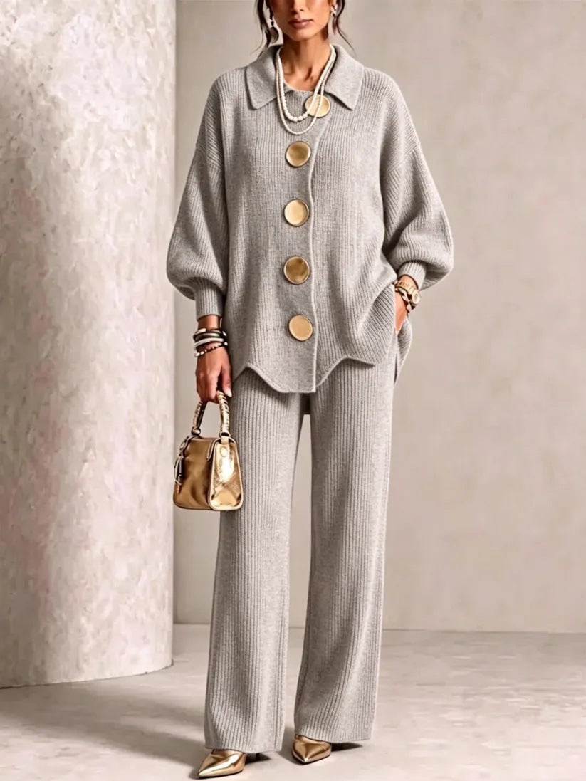Valentina – Zweiteiliges Strick-Set mit Knopfdetails