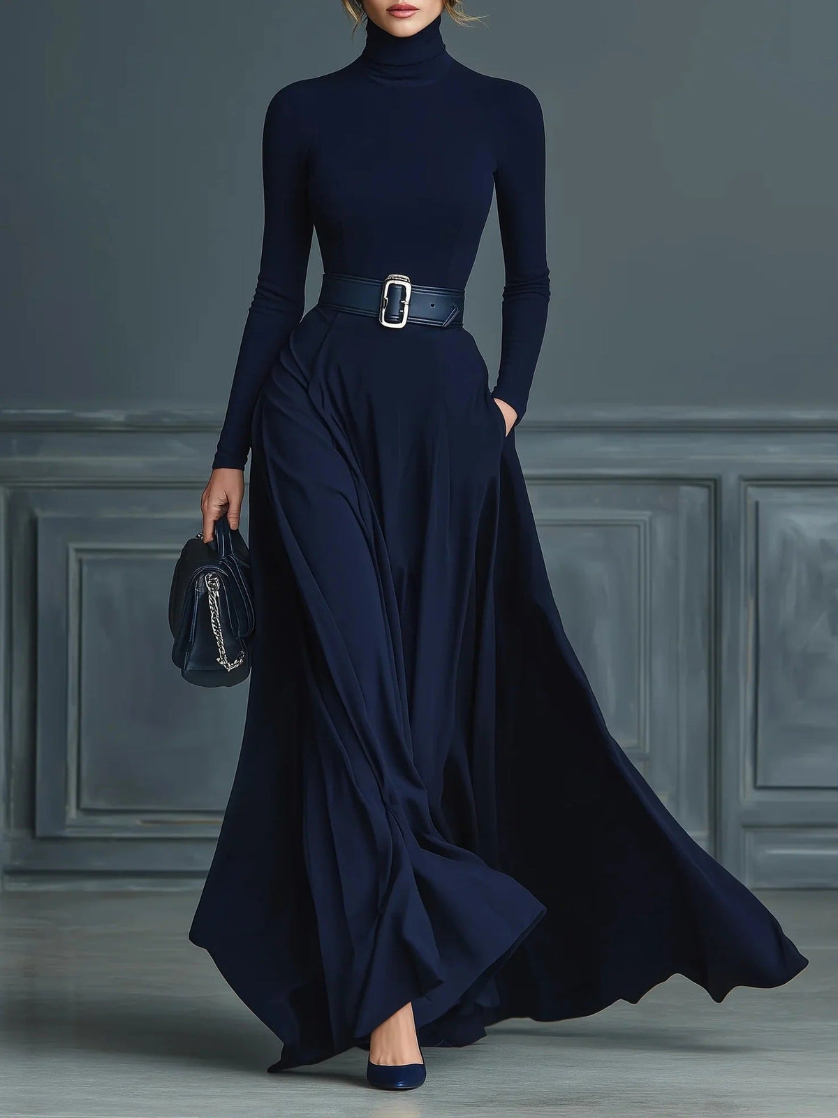 CORTLISS | HOCHGESCHLOSSENES MAXIKLEID