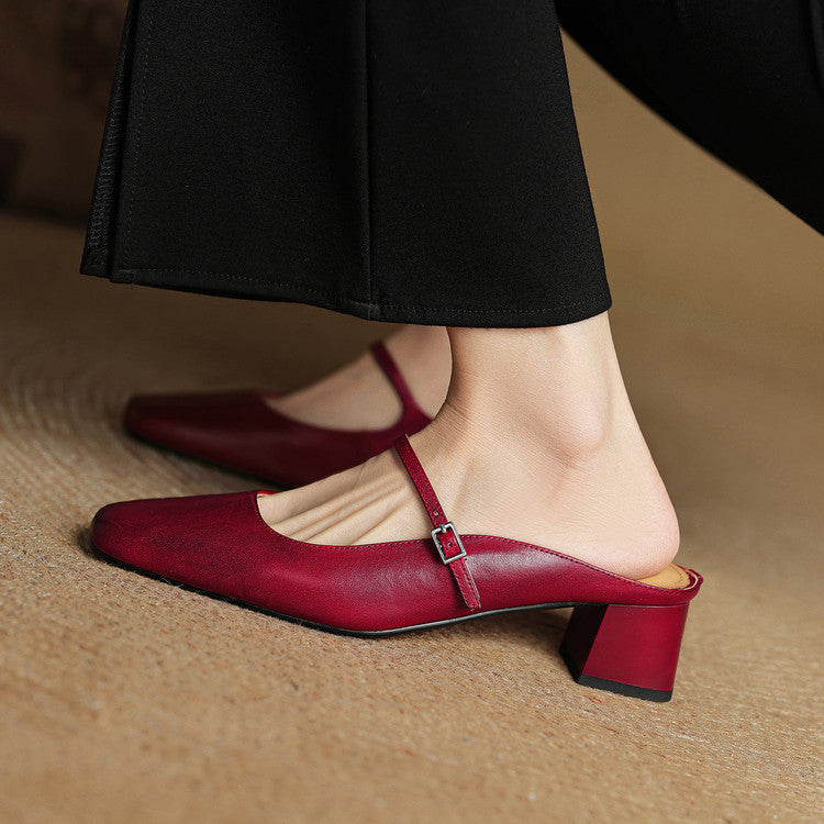 Esmer Pantoletten aus echtem Leder