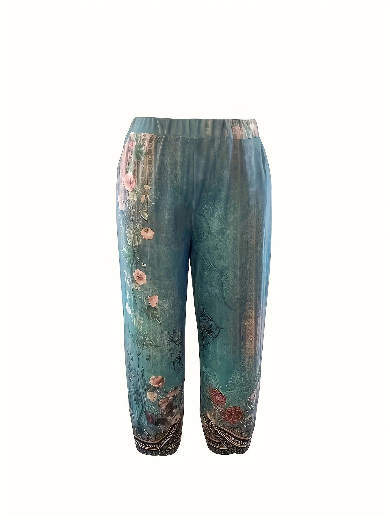 Relaxed Fit Weite Hose mit Blumendruck