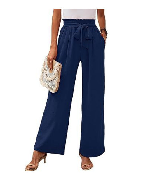 Hohe Taille Weite Hose Damen Soft Bow Taille