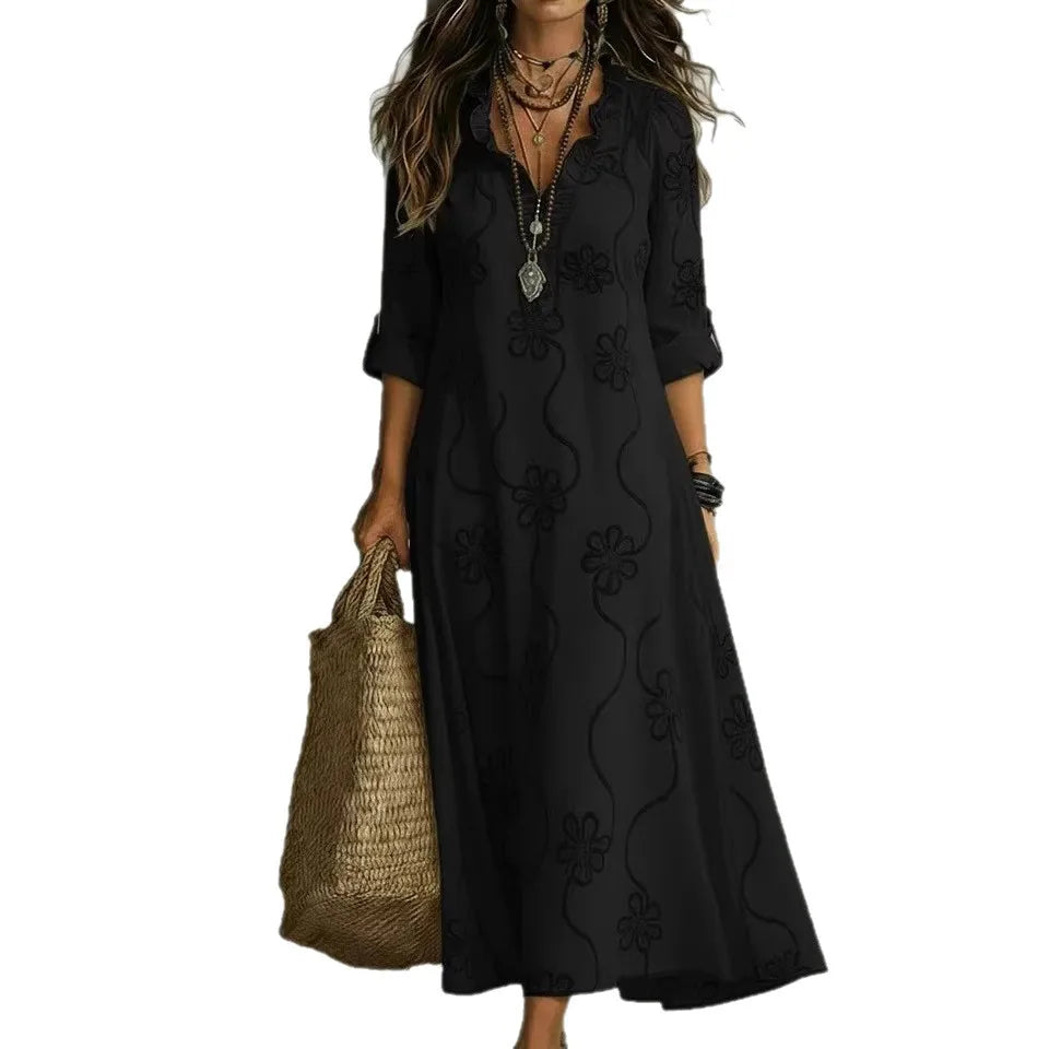 Langes Sommerkleid mit Blumenmuster „Sienna“