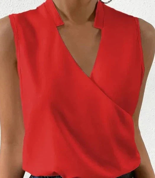 Sarah | Elegantes ärmelloses einfarbiges Top