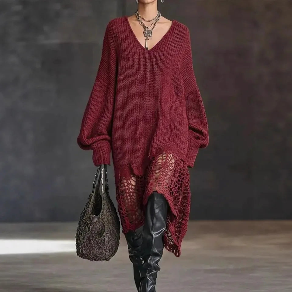 Eileen – Strickkleid mit gehäkeltem Saum