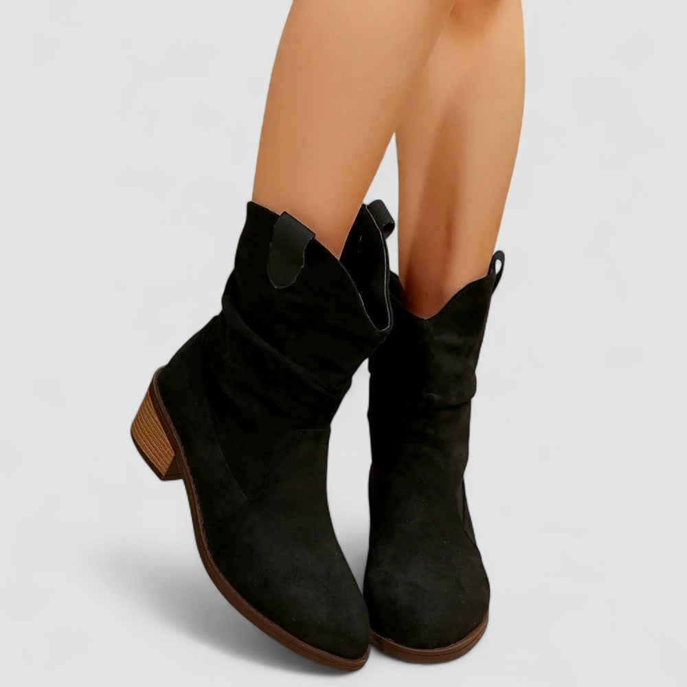 Cleo | Western-Stiefeletten mit gerafftem Schaft