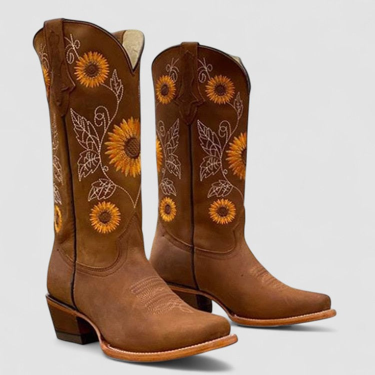 Savannah | Westernstiefel mit Blumenstickerei