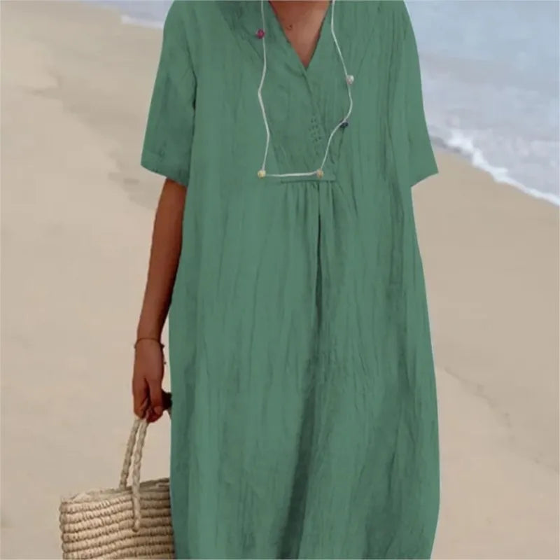 Silvana™ | Lässiges Maxikleid mit Struktur