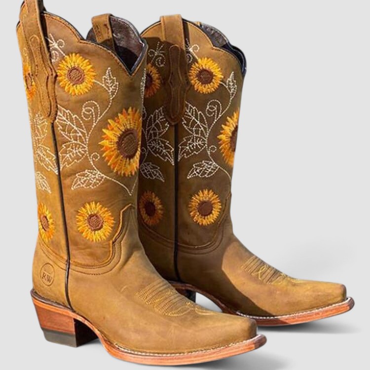Savannah | Westernstiefel mit Blumenstickerei