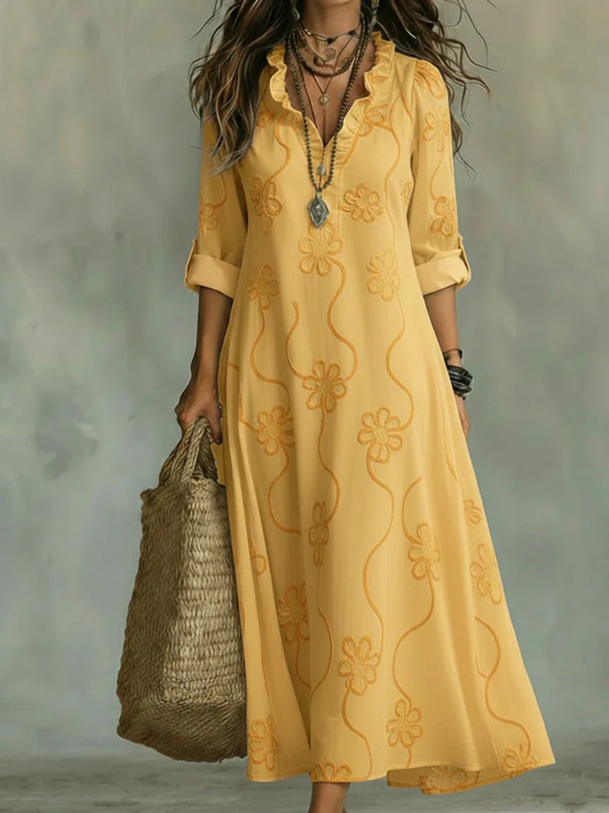 Langes Sommerkleid mit Blumenmuster „Sienna“