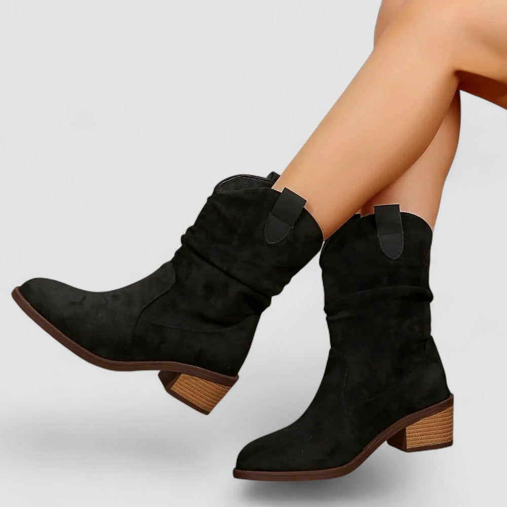 Cleo | Western-Stiefeletten mit gerafftem Schaft