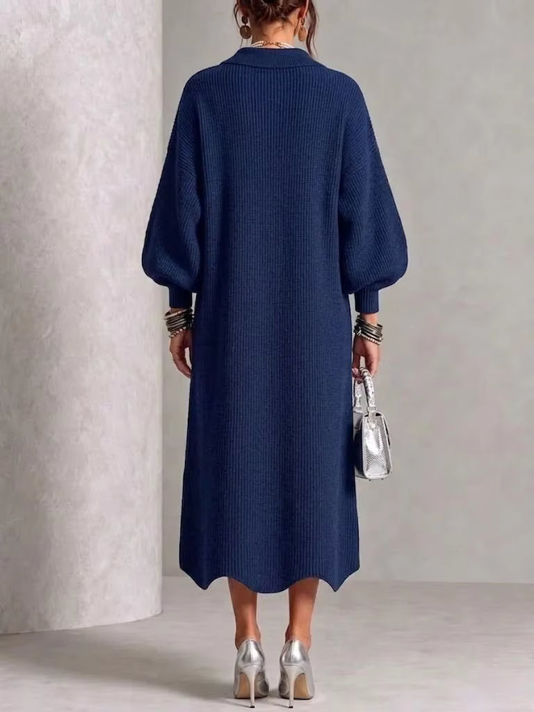 Sienna | Langärmeliges Hemdblusenkleid mit Knöpfen