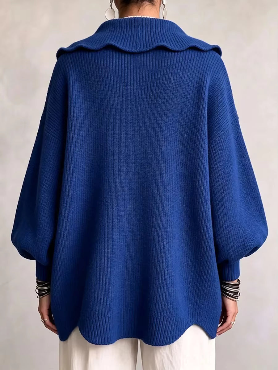 Elara | Gerippte Strickjacke mit Knöpfen