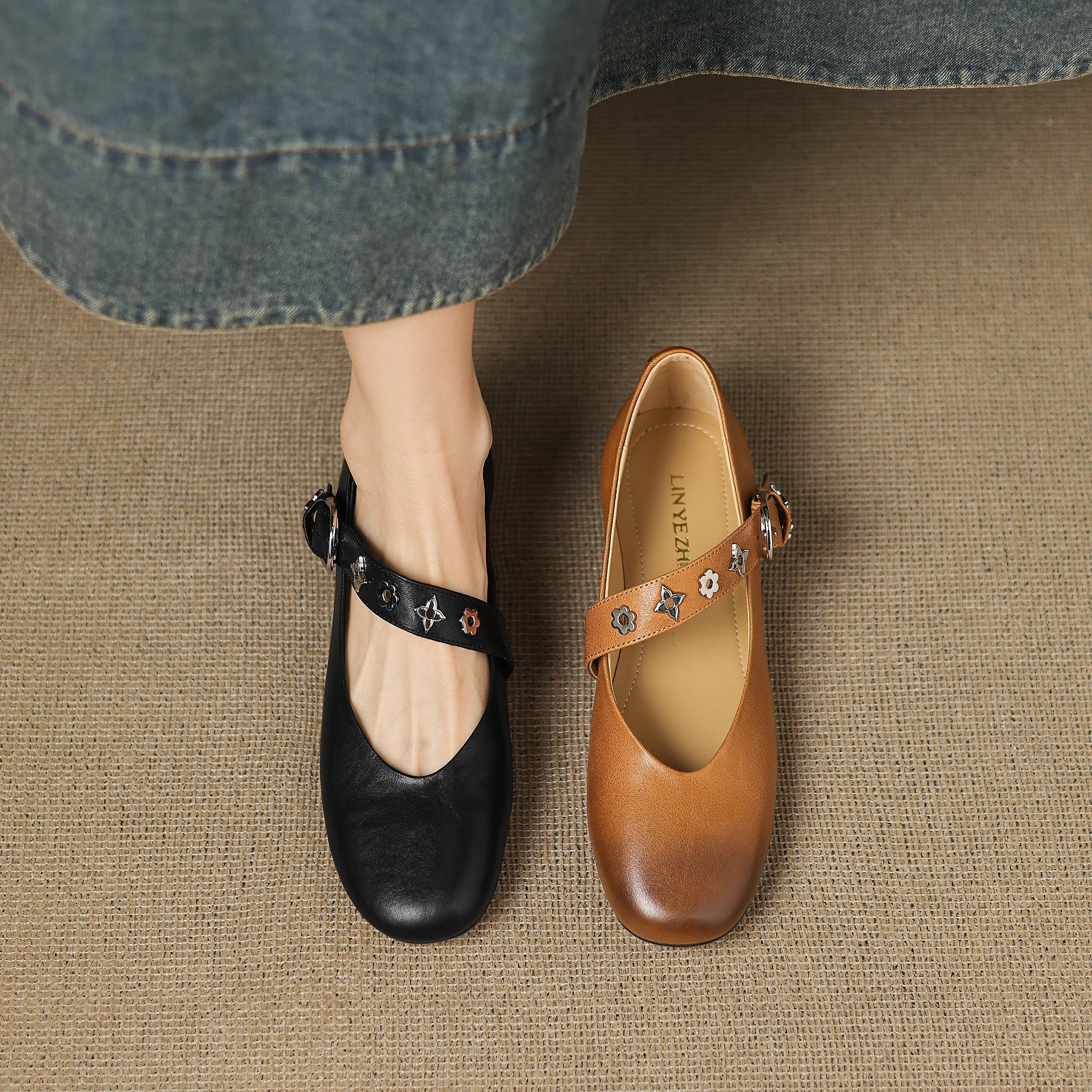 Elda Ballerinas aus echtem Leder