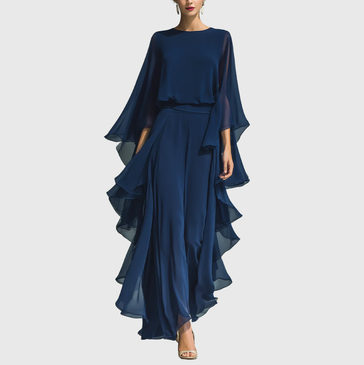Aurora | Elegantes Chiffon-Set mit Volants