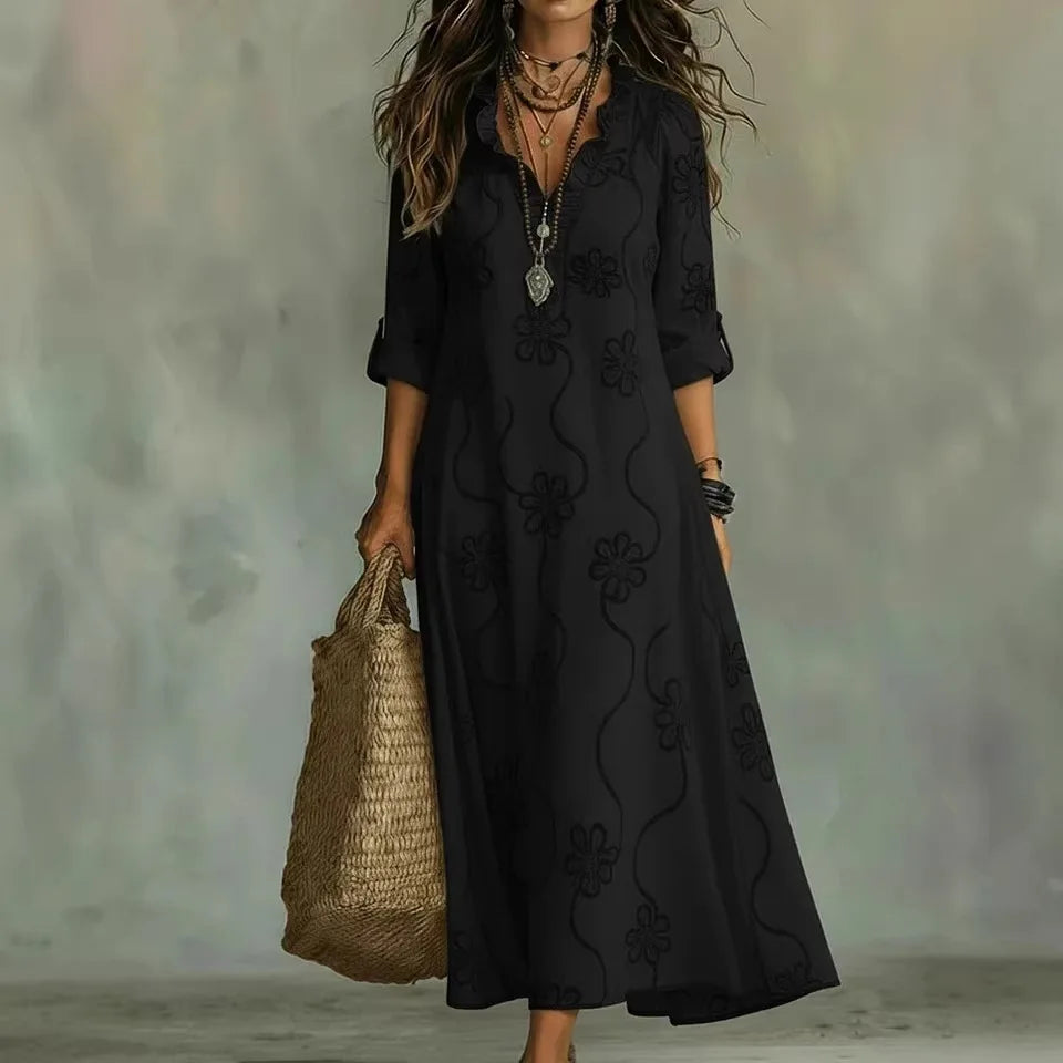 Langes Sommerkleid mit Blumenmuster „Sienna“