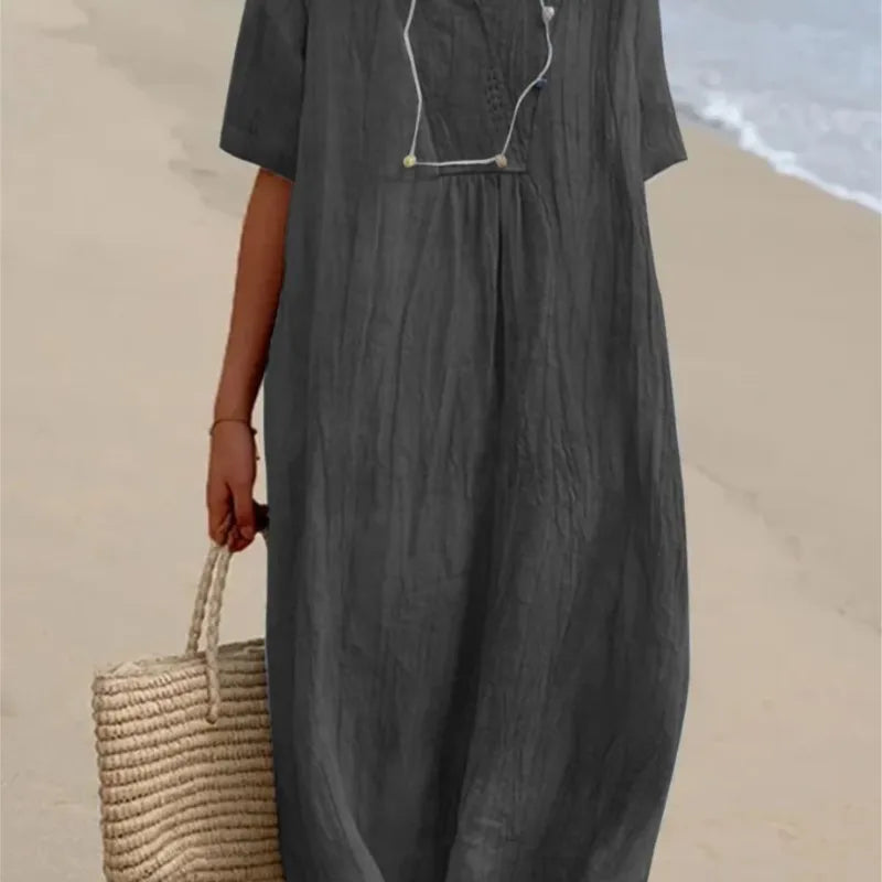 Silvana™ | Lässiges Maxikleid mit Struktur